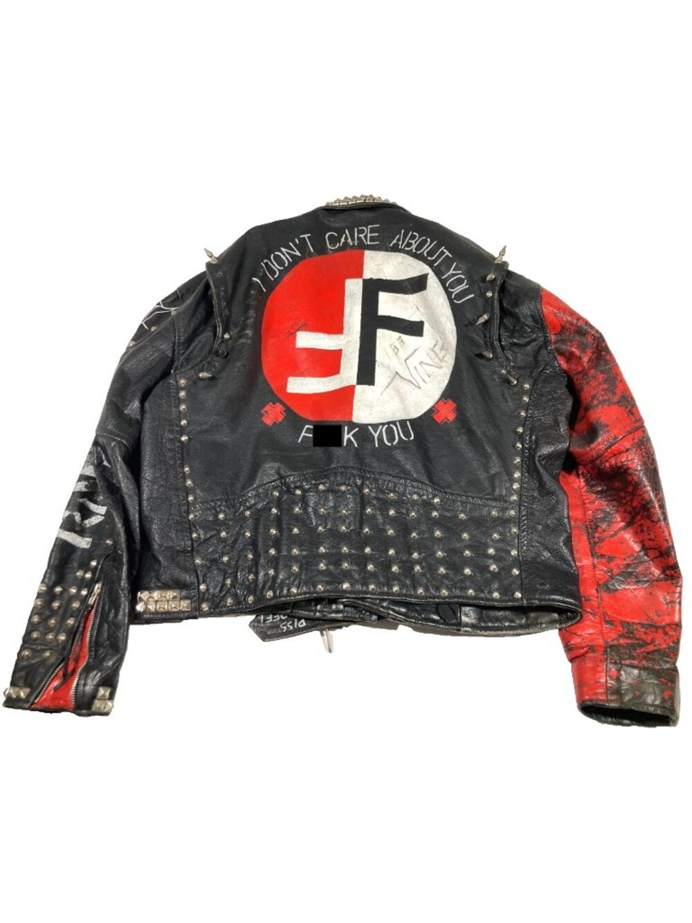 Vintage FEAR Punk Rock Leather Jacket 80s Painted Spike Stud Lee Ving Autograph?